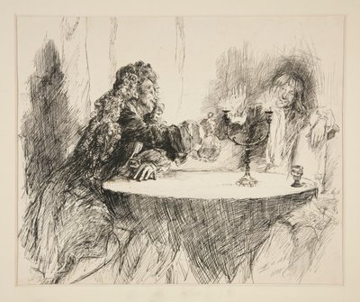Luonnos jalo suojelijalle tekijältä Edwin Austin Abbey