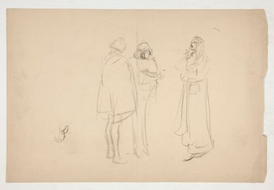 Luonnos kolmesta miehestä, Venetsian kauppiaalta tekijältä Edwin Austin Abbey