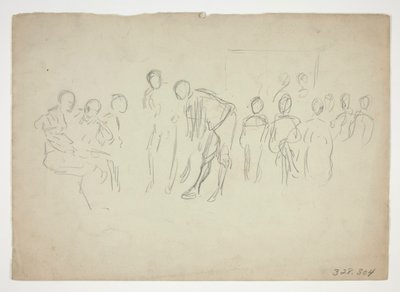 Luonnos väkijoukosta - tunnistamaton kuva tekijältä Edwin Austin Abbey