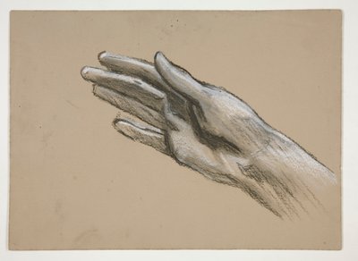 Luonnos kädestä (recto); Sävellystutkimukset näytelmään (?) (käänteinen) tekijältä Edwin Austin Abbey