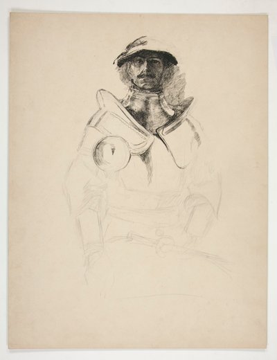 Luonnos panssariritarista tekijältä Edwin Austin Abbey