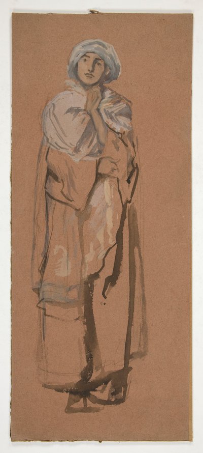 Luonnos turbaanihahmosta - tunnistamaton kuva tekijältä Edwin Austin Abbey
