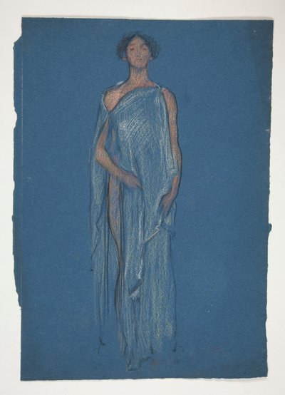 Luonnos naisesta - pukututkimus näytelmään? tekijältä Edwin Austin Abbey