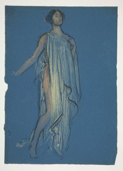Luonnos naisesta - pukututkimus näytelmään? tekijältä Edwin Austin Abbey