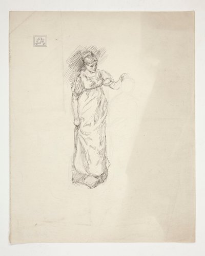 Luonnos naisesta - tunnistamaton kuva tekijältä Edwin Austin Abbey