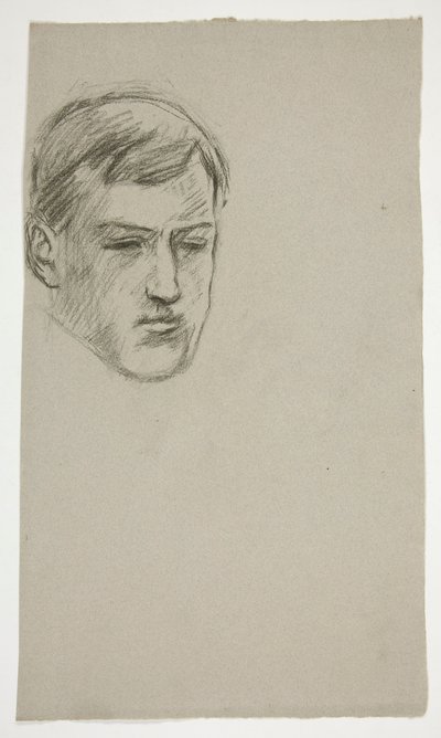 Luonnos nuoresta miehestä (tunnistamaton lapsenvahti) tekijältä Edwin Austin Abbey