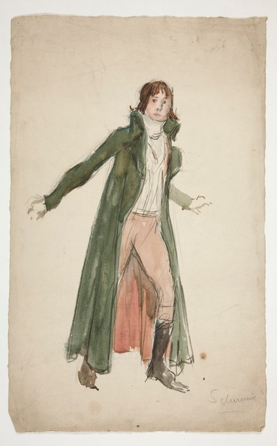 Luonnos nuoresta miehestä - tutkimus näytelmän havainnollistamiseksi? tekijältä Edwin Austin Abbey