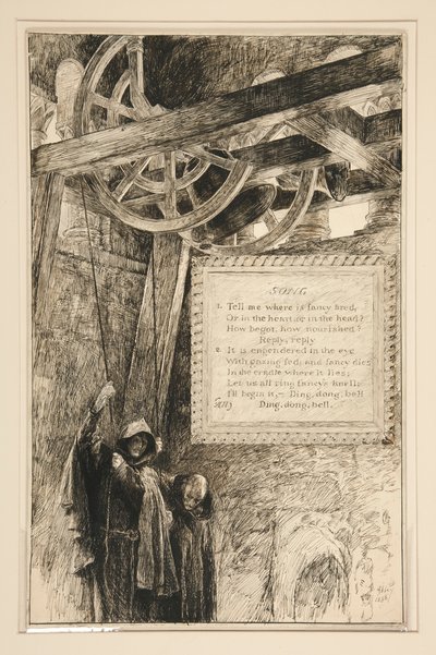 Kappale, III näytös, kohtaus ii, Venetsian kauppias tekijältä Edwin Austin Abbey