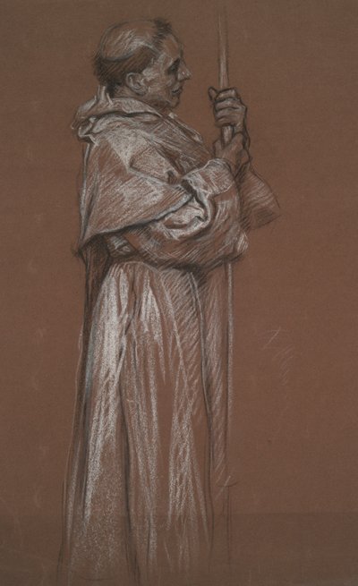 Seisova hahmo veljestä, tutkimus seinämaalausta varten tekijältä Edwin Austin Abbey