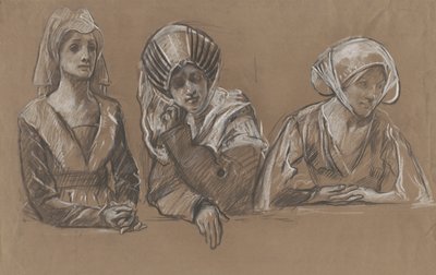Kolmen naisen tutkimukset kuninkaalliseen vaihtoon. tekijältä Edwin Austin Abbey