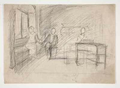 Tutkimus vanhalle laululle(?) (akvarelli) tekijältä Edwin Austin Abbey