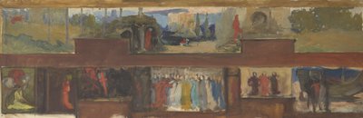 Tutkimus Pyhän Graalin etsinnästä ja saavutuksista, Kirjanjakeluhuone, Bostonin julkinen kirjasto tekijältä Edwin Austin Abbey