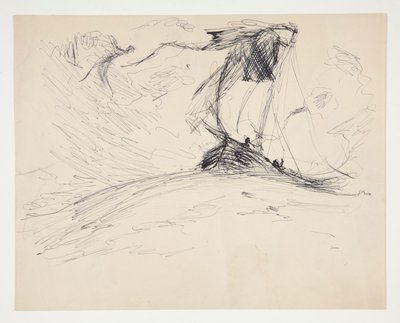 Study for The Quest of the Holy Graal (15 maalauksen sarja Bostonin yleiselle kirjastolle, valmistui vuonna 1901) tekijältä Edwin Austin Abbey