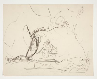 Study for The Quest of the Holy Graal (15 maalauksen sarja Bostonin yleiselle kirjastolle, valmistui vuonna 1901) tekijältä Edwin Austin Abbey