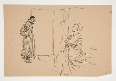 Study for The Scarlet Letter (öljymaalaus) tekijältä Edwin Austin Abbey