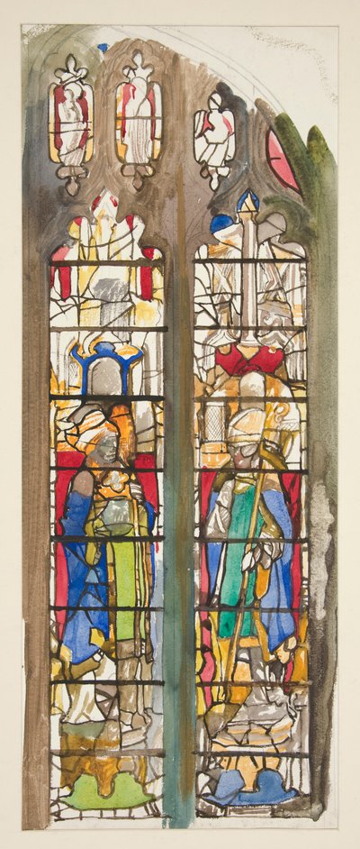 Tutki tuntematonta lasimaalausta pyhien kanssa tekijältä Edwin Austin Abbey