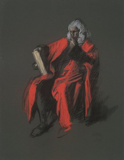 Tutkimus korkeimman oikeuden tuomari Thomas McKeanin hahmolle, in tekijältä Edwin Austin Abbey