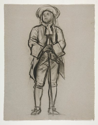 Tutkimus Penn(?) tai Franklin(?) hahmoa varten seinämaalaukseen Harrisburgin osavaltion pääkaupunkirakennuksessa, 1902-1911 (valmistaja John Singer Sargent) tekijältä Edwin Austin Abbey