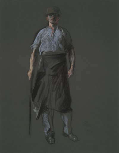 Tutkimus työläisen hahmolle, in tekijältä Edwin Austin Abbey