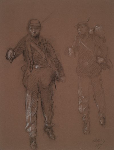 Tutkimus kahden sisällissodan sotilaan hahmoille tekijältä Edwin Austin Abbey