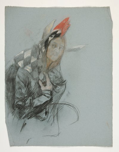 Study of Jester (käyttämätön), The Quest of the Holy Grail (15 maalauksen sarja Bostonin yleiselle kirjastolle, valmistui vuonna 1901) tekijältä Edwin Austin Abbey