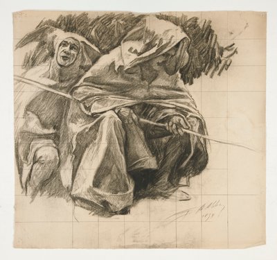 Tutkimus Fisher Kingistä, The Quest of the Holy Grail (15 maalauksen sarja Bostonin yleiselle kirjastolle, valmistui vuonna 1901) tekijältä Edwin Austin Abbey