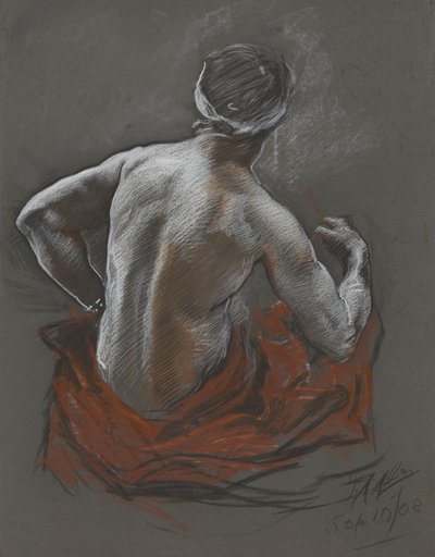Tutkimus istuvasta intiaanista, kuvatutkimus Pennille tekijältä Edwin Austin Abbey