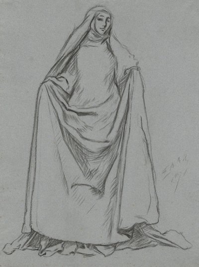 Naishahmon tutkimus (käänteinen: mieshahmo) tekijältä Edwin Austin Abbey