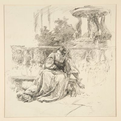 Revitty kirje näytöksestä I, kohtaus ii, Two Gentlemen of Verona tekijältä Edwin Austin Abbey