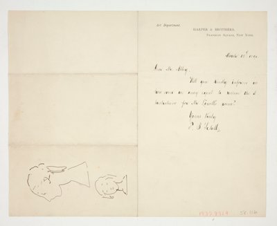 Kaksi luonnosta rintakuvasta tekijältä Edwin Austin Abbey
