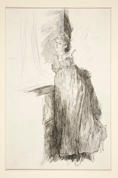 Nainen ikkunassa - tunnistamaton kuva tekijältä Edwin Austin Abbey