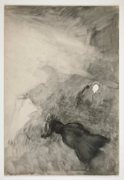Nainen lukee, hahmo katselee - (tunnistamaton kuva) tekijältä Edwin Austin Abbey
