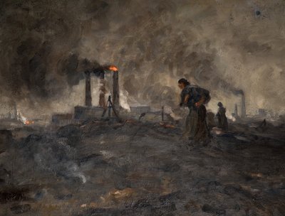 Mustassa maassa, noin 1900-36 (öljy laudalle). tekijältä Edwin Butler Bayliss