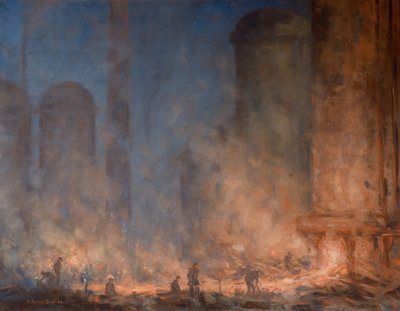 Sikavuoteet naputtelemassa uunia (öljy kankaalle) tekijältä Edwin Butler Bayliss