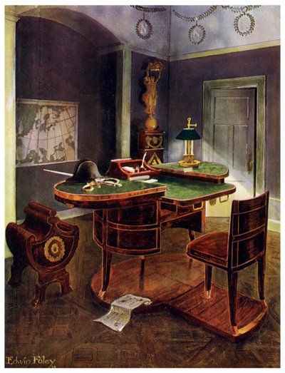 Napoleon I:n kampanjapöytä, Chateau de la Malmaison, Ranska, 1911-1912. tekijältä Edwin Foley