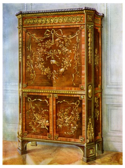 Upotekoristeinen ormolu-asennettu pystysihteeri, ranska, 1911-1912. tekijältä Edwin Foley