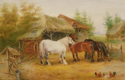 Karthorsseja pihalla tekijältä Edwin Frederick Holt