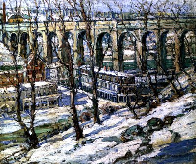 High Bridge Harlem-joella, USA, n. 1907 tekijältä Edwin H. Gunn