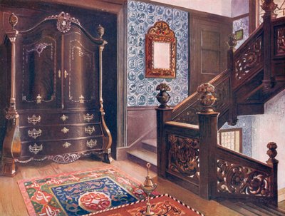 Veistetty Walnut Bombe Armoire chased kiinnikkeillä tekijältä Edwin John Foley