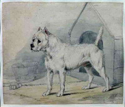 Koira kennelin ulkopuolella (kynä ja pesuaine) tekijältä Edwin Landseer