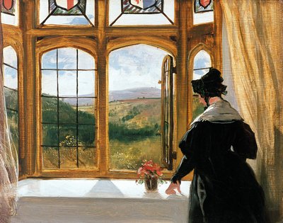 Abercornin herttuatar katsoi ulos ikkunasta tekijältä Edwin Landseer