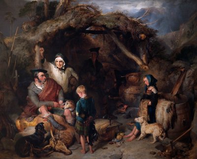 The Illicit Highland Whiskey Still, c.1829 (óleo no painel)finlandês tekijältä Edwin Landseer