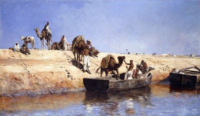 Kamelien laivaus rannalla Salessa, Marocissa, 1880 tekijältä Edwin Lord Weeks