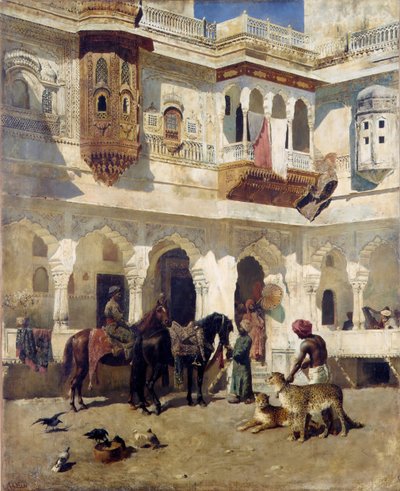 Metsästystä alkava Rajah, n. 1885. tekijältä Edwin Lord Weeks