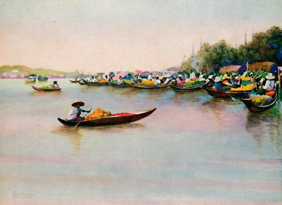 "The River Market, Bangkok", 1913 tekijältä Edwin Norbury