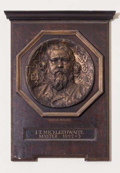 John T. Micklethwaiten mitali, n. 1893 tekijältä Edwin Roscoe Mullins