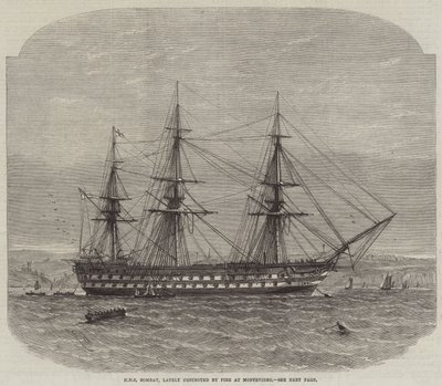 HMS Bombay, äskettäin Montevideon tulipalo tuhonnut tekijältä Edwin Weedon