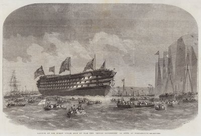 HM Screw Steam of War The Royal Sovereign, 131 Guns, laukaistiin Portsmouthissa tekijältä Edwin Weedon