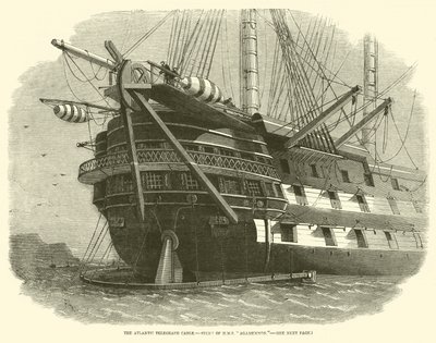 Atlantin lennätinkaapeli, HMS Agamemnonin Stern tekijältä Edwin Weedon