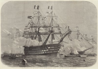 Cherbourg Fetes, Hänen Majesteettinsa vierailemassa keisarin ja keisarinnan luona Bretagnen laivalla tekijältä Edwin Weedon